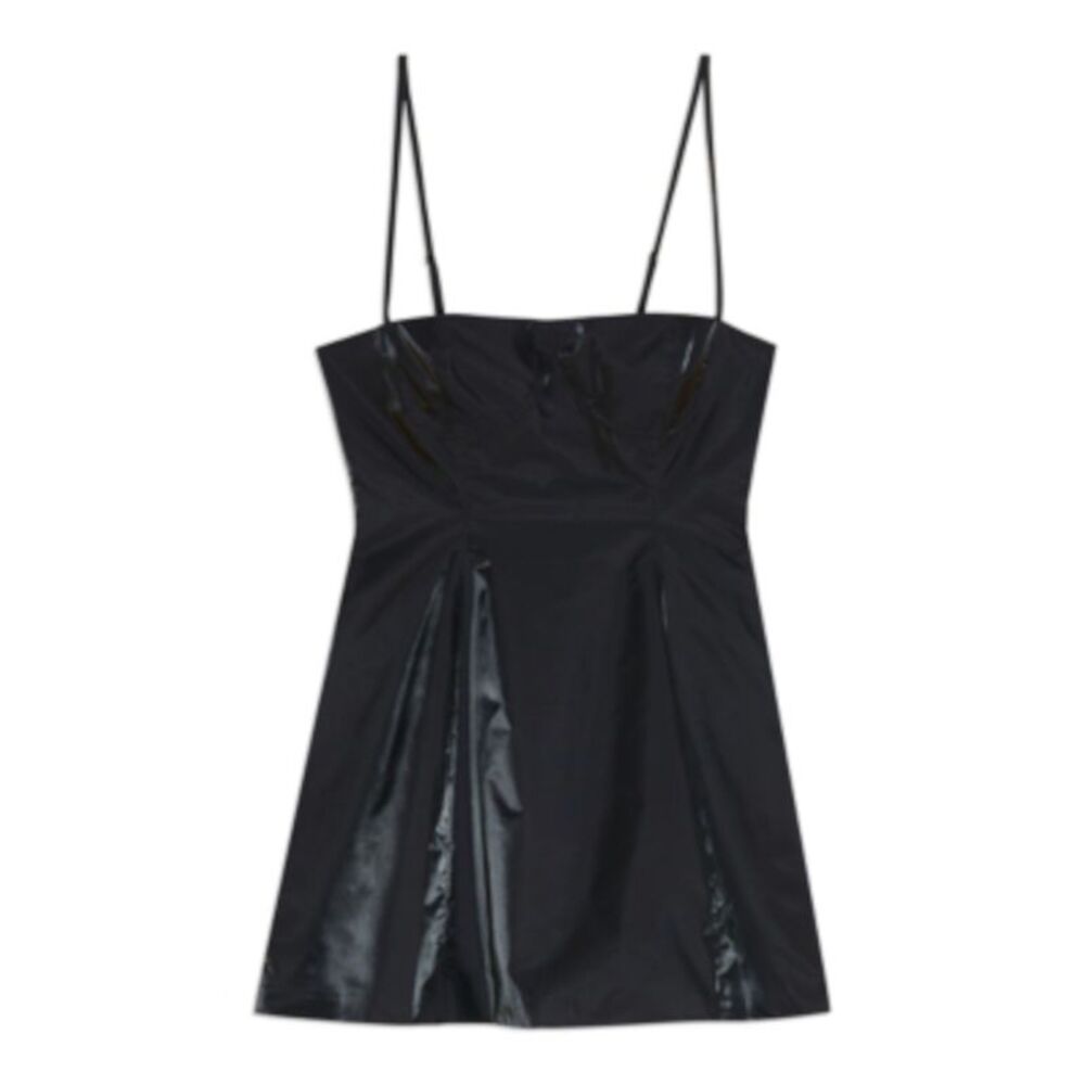 DANIELLE BERNSTEIN Womens Black Spaghetti Strap Mini Fit + Flare Party Dress 10